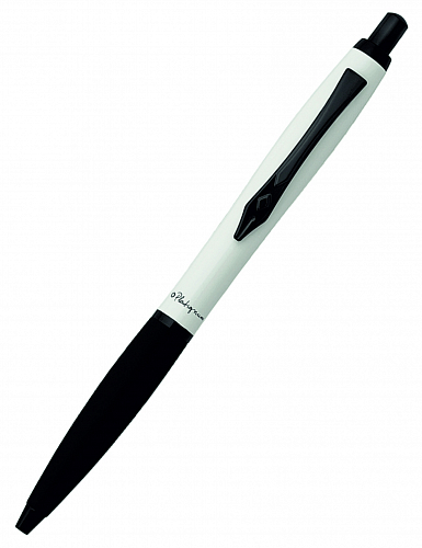 Ручка шариковая "Platignum"№9  White черн/белый с синим стержнем в футляре - канцтовары в Минске